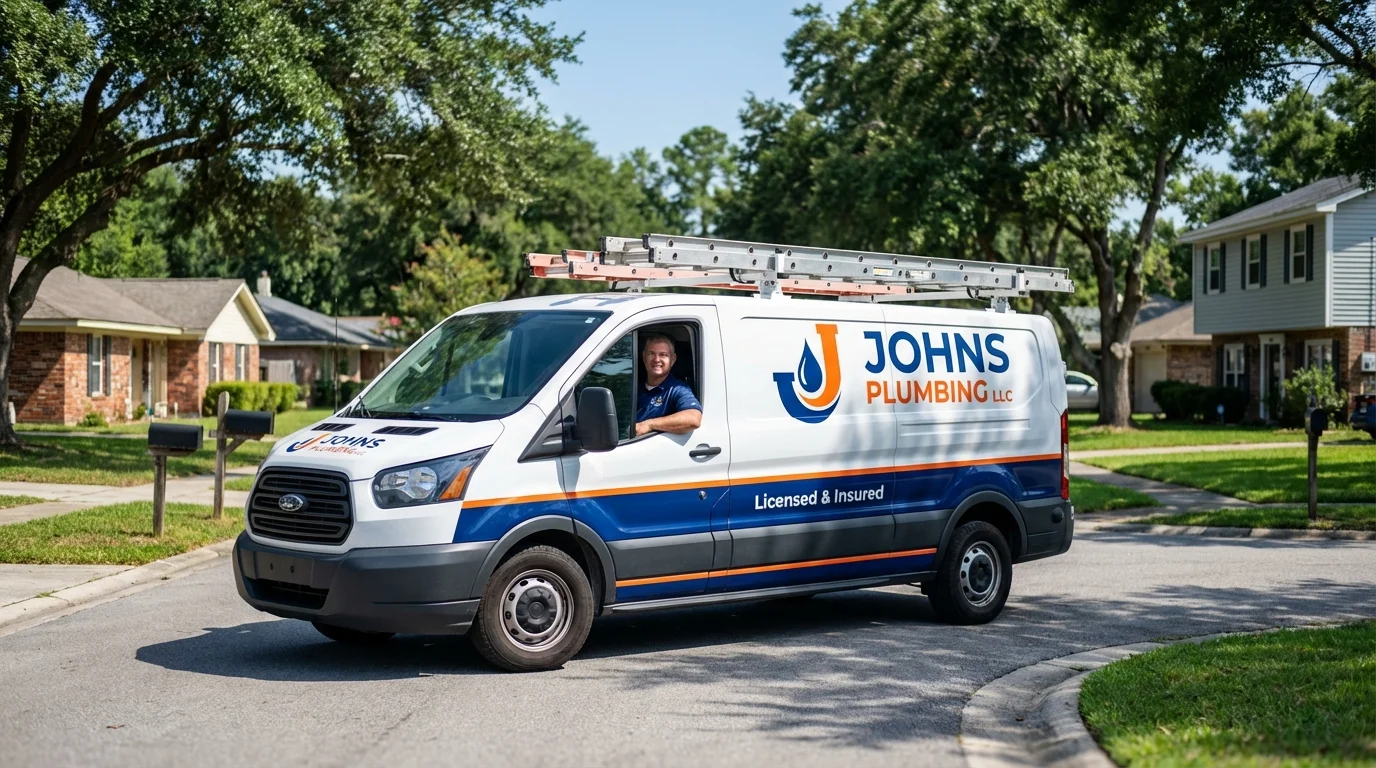 Johns Plumbing LLC service van in Buffalo, SC